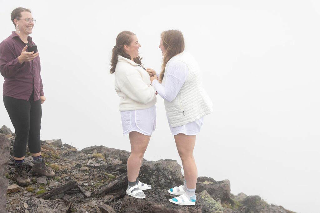 Two women say wedding vows at Mt. Rainier elopement